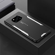Luxury Aluminum Metal Back Cover and Silicone Frame Case for Xiaomi Poco X3 Pro Silver