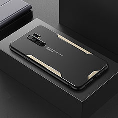 Luxury Aluminum Metal Back Cover and Silicone Frame Case for Xiaomi Redmi 9 Prime India Gold