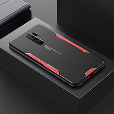 Luxury Aluminum Metal Back Cover and Silicone Frame Case for Xiaomi Redmi 9 Red