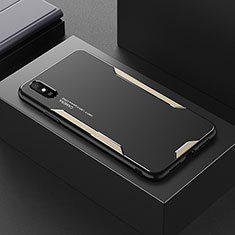 Luxury Aluminum Metal Back Cover and Silicone Frame Case for Xiaomi Redmi 9AT Gold