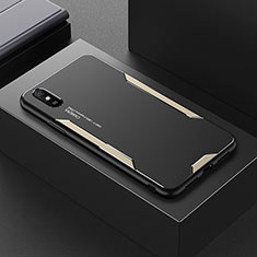 Luxury Aluminum Metal Back Cover and Silicone Frame Case for Xiaomi Redmi 9i Gold