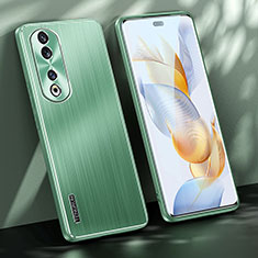 Luxury Aluminum Metal Back Cover and Silicone Frame Case JL1 for Huawei Honor 90 Pro 5G Green