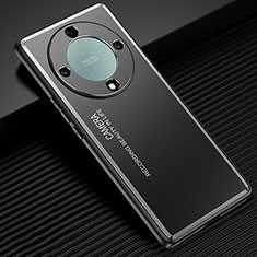 Luxury Aluminum Metal Back Cover and Silicone Frame Case JL1 for Huawei Honor X9b 5G Black