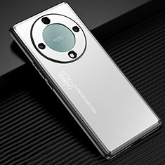 Luxury Aluminum Metal Back Cover and Silicone Frame Case JL1 for Huawei Honor X9b 5G Silver