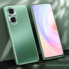Luxury Aluminum Metal Back Cover and Silicone Frame Case JL1 for Huawei Nova 9 SE Green