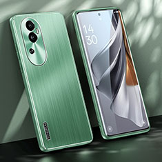 Luxury Aluminum Metal Back Cover and Silicone Frame Case JL1 for Oppo Reno10 Pro+ Plus 5G Green