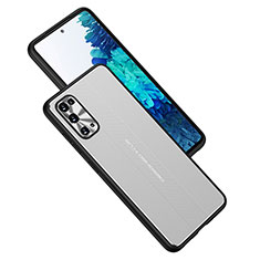 Luxury Aluminum Metal Back Cover and Silicone Frame Case JL1 for Samsung Galaxy S20 Plus 5G Silver