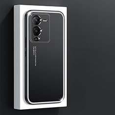 Luxury Aluminum Metal Back Cover and Silicone Frame Case JL1 for Vivo V25 Pro 5G Black