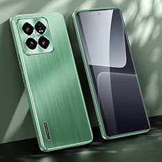 Luxury Aluminum Metal Back Cover and Silicone Frame Case JL1 for Xiaomi Mi 14 Pro 5G Green