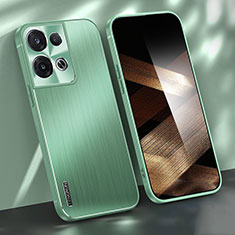 Luxury Aluminum Metal Back Cover and Silicone Frame Case JL1 for Xiaomi Redmi Note 13 5G Green