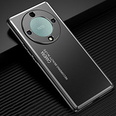 Luxury Aluminum Metal Back Cover and Silicone Frame Case JL2 for Huawei Honor Magic5 Lite 5G Black