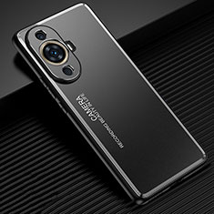 Luxury Aluminum Metal Back Cover and Silicone Frame Case JL2 for Huawei Nova 11 Pro Black
