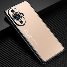 Luxury Aluminum Metal Back Cover and Silicone Frame Case JL2 for Huawei Nova 11 Pro Gold