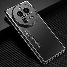 Luxury Aluminum Metal Back Cover and Silicone Frame Case JL2 for Oppo Find X6 5G Black