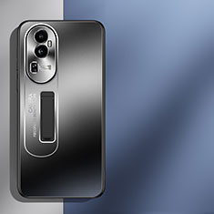Luxury Aluminum Metal Back Cover and Silicone Frame Case JL3 for Oppo Reno10 Pro+ Plus 5G Black
