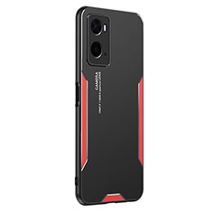 Luxury Aluminum Metal Back Cover and Silicone Frame Case PB1 for Oppo A36 Red