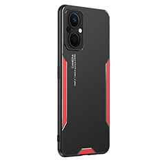 Luxury Aluminum Metal Back Cover and Silicone Frame Case PB1 for Oppo F21s Pro 5G Red
