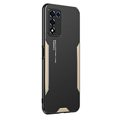 Luxury Aluminum Metal Back Cover and Silicone Frame Case PB1 for Oppo K9S 5G Gold