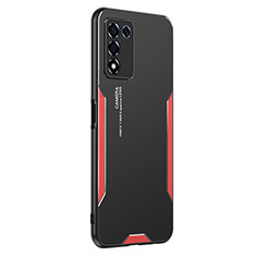 Luxury Aluminum Metal Back Cover and Silicone Frame Case PB1 for Oppo K9S 5G Red