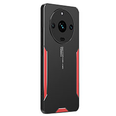 Luxury Aluminum Metal Back Cover and Silicone Frame Case PB2 for Realme 11 Pro+ Plus 5G Red