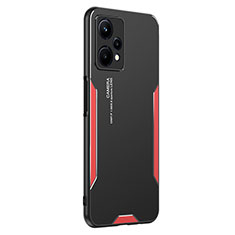 Luxury Aluminum Metal Back Cover and Silicone Frame Case PB2 for Realme 9 5G Red