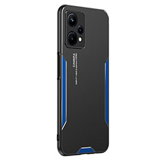 Luxury Aluminum Metal Back Cover and Silicone Frame Case PB2 for Realme 9 Pro 5G Blue