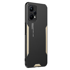 Luxury Aluminum Metal Back Cover and Silicone Frame Case PB2 for Realme 9 Pro 5G Gold