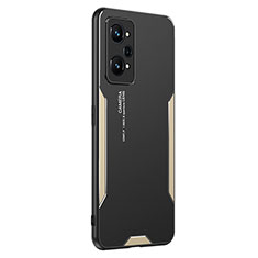 Luxury Aluminum Metal Back Cover and Silicone Frame Case PB2 for Realme GT Neo 3T 5G Gold