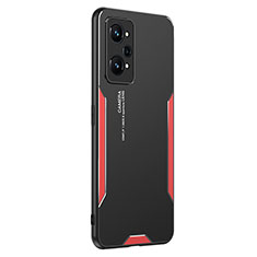 Luxury Aluminum Metal Back Cover and Silicone Frame Case PB2 for Realme GT Neo 3T 5G Red