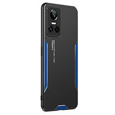 Luxury Aluminum Metal Back Cover and Silicone Frame Case PB2 for Realme GT Neo3 5G Blue