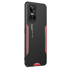 Luxury Aluminum Metal Back Cover and Silicone Frame Case PB2 for Realme GT Neo3 5G Red