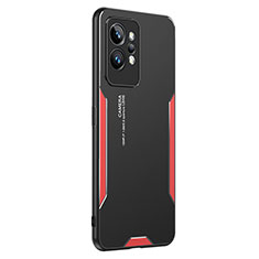 Luxury Aluminum Metal Back Cover and Silicone Frame Case PB2 for Realme GT2 Pro 5G Red