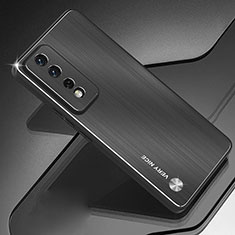 Luxury Aluminum Metal Back Cover and Silicone Frame Case TB1 for Huawei Honor 80 GT 5G Black