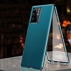 Luxury Aluminum Metal Cover Case 360 Degrees D01 for Samsung Galaxy S24 Ultra 5G Cyan