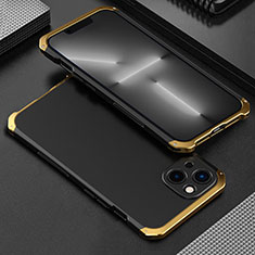 Luxury Aluminum Metal Cover Case 360 Degrees for Apple iPhone 13 Gold and Black