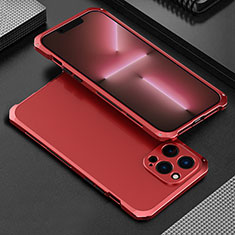 Luxury Aluminum Metal Cover Case 360 Degrees for Apple iPhone 13 Pro Red