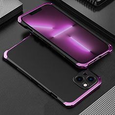 Luxury Aluminum Metal Cover Case 360 Degrees for Apple iPhone 13 Purple