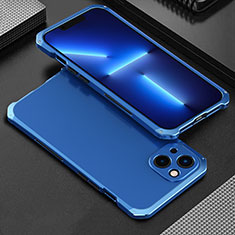 Luxury Aluminum Metal Cover Case 360 Degrees for Apple iPhone 14 Plus Blue