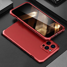 Luxury Aluminum Metal Cover Case 360 Degrees for Apple iPhone 14 Pro Max Red