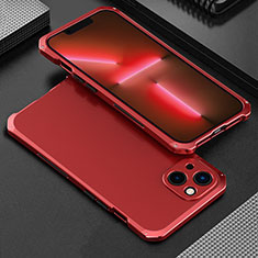 Luxury Aluminum Metal Cover Case 360 Degrees for Apple iPhone 14 Red