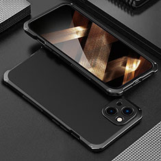 Luxury Aluminum Metal Cover Case 360 Degrees for Apple iPhone 15 Black