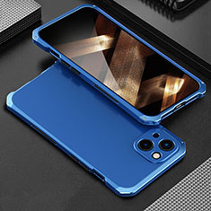 Luxury Aluminum Metal Cover Case 360 Degrees for Apple iPhone 15 Blue