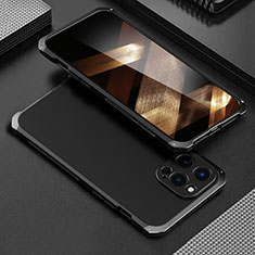Luxury Aluminum Metal Cover Case 360 Degrees for Apple iPhone 15 Pro Black