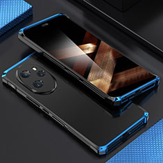 Luxury Aluminum Metal Cover Case 360 Degrees for Huawei Honor 100 Pro 5G Blue and Black