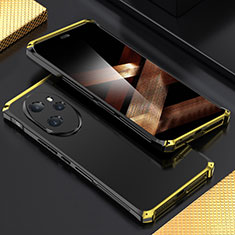 Luxury Aluminum Metal Cover Case 360 Degrees for Huawei Honor 100 Pro 5G Gold and Black