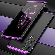 Luxury Aluminum Metal Cover Case 360 Degrees for Huawei Honor 90 5G Purple