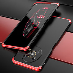 Luxury Aluminum Metal Cover Case 360 Degrees for Huawei Honor Magic4 Lite 5G Red and Black