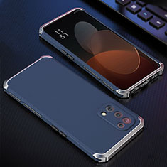 Luxury Aluminum Metal Cover Case 360 Degrees for Oppo Find X3 Lite 5G Blue