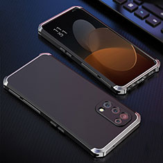 Luxury Aluminum Metal Cover Case 360 Degrees for Oppo Find X3 Lite 5G Silver and Black