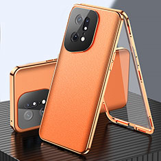 Luxury Aluminum Metal Cover Case 360 Degrees for Oppo Find X5 5G Orange